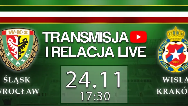 Transmisja LIVE: Śląsk - Wisła (niedziela, g.17:30)