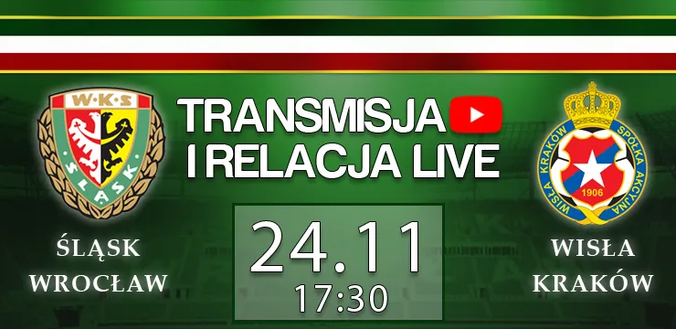 Transmisja LIVE: Śląsk - Wisła (niedziela, g.17:30)