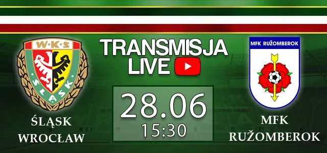 LIVE: Śląsk Wrocław - MFK Ruzomberok (piątek, 15:30)