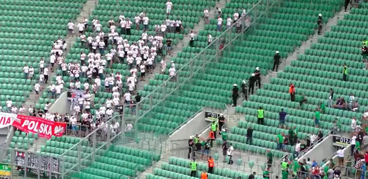 WIDEO: Zamieszanie pod sektorem gości