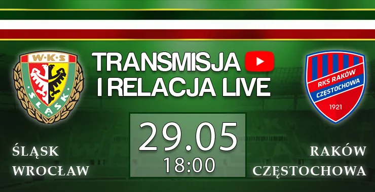 LIVE: Śląsk Wrocław - Raków Częstochowa (NA ŻYWO)