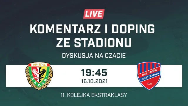 LIVE: Śląsk Wrocław - Raków Częstochowa (NA ŻYWO)