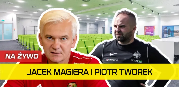 Trenerzy Magiera i Tworek po meczu Śląsk - Warta