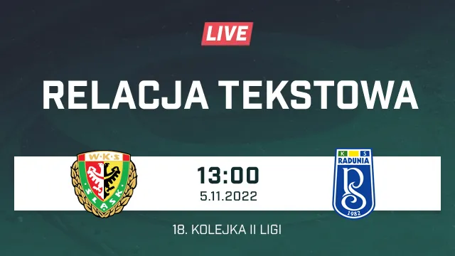 LIVE: Śląsk II Wrocław - Radunia Stężyca (NA ŻYWO)