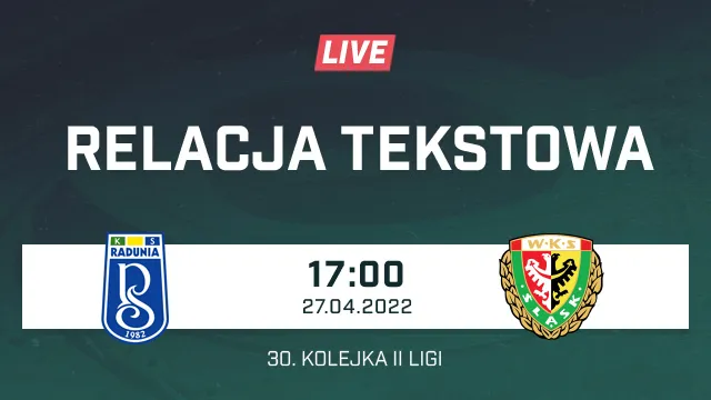 LIVE: Radunia Stężyca - Śląsk II Wrocław (NA ŻYWO)