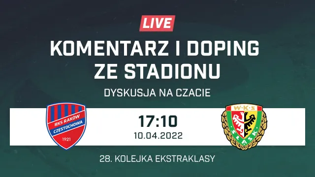LIVE: Raków Częstochowa - Śląsk Wrocław (NA ŻYWO)