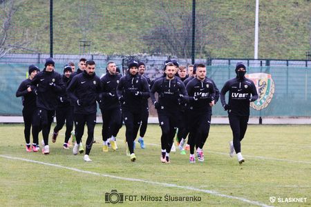 Trening piłkarzy Śląska przed derbami z Zagłębiem Lubin 26.01.2023