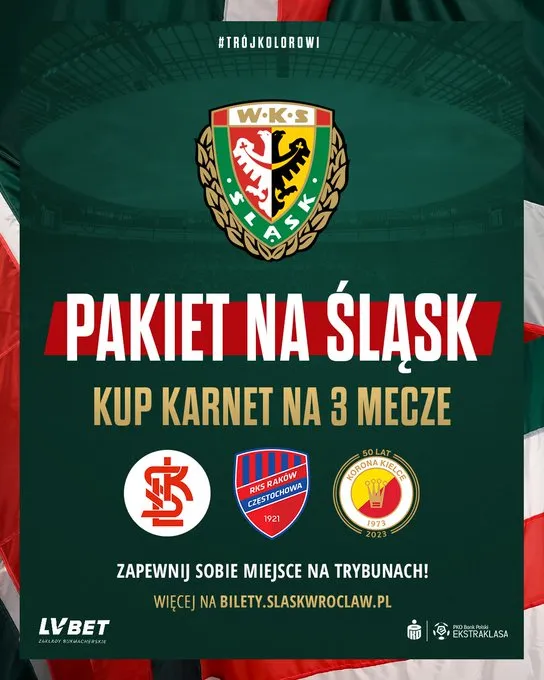 Pakiet biletów na mecze Śląska 