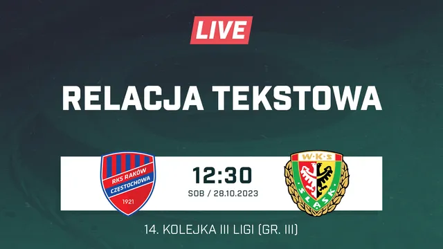 LIVE: Raków II Częstochowa - Śląsk II Wrocław (NA ŻYWO)