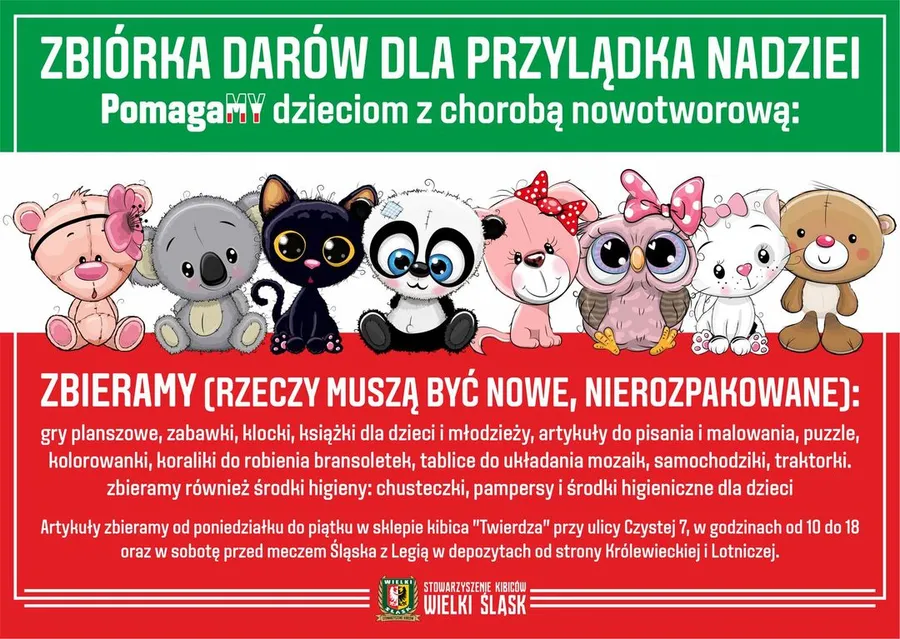 Zbiórka darów przed meczem z Legią!