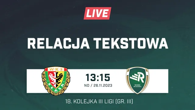LIVE: Śląsk II Wrocław - Rekord Bielsko-Biała (NA ŻYWO)