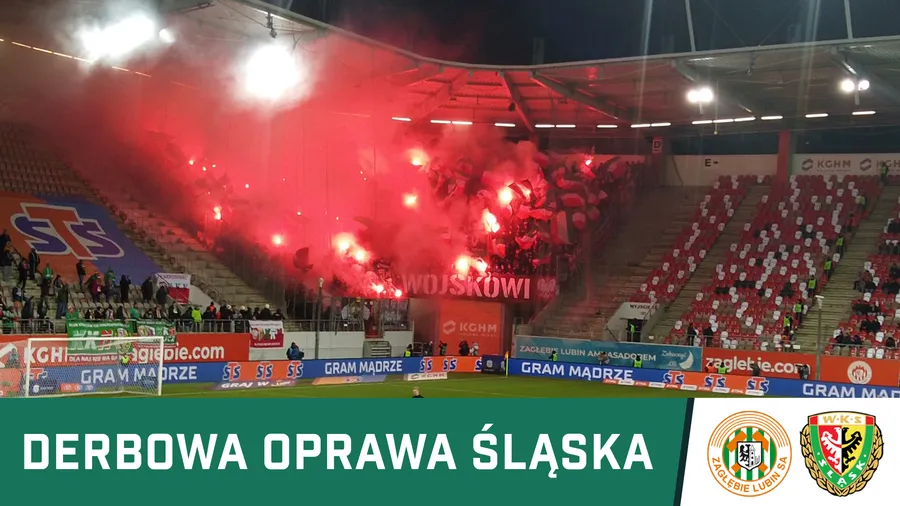 WIDEO: Oprawa kibiców Śląska podczas derbów z Zagłębiem