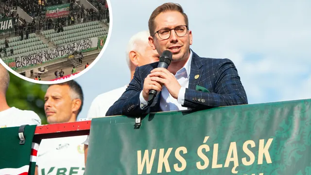 Kibice Śląska uderzają w dyrektora sportowego. Wymowny transparent i okrzyki