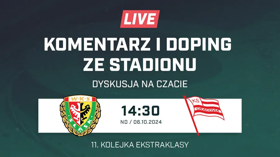 LIVE: Śląsk Wrocław - Cracovia (NA ŻYWO)
