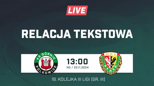 LIVE: Górnik Polkowice - Śląsk II Wrocław (NA ŻYWO)