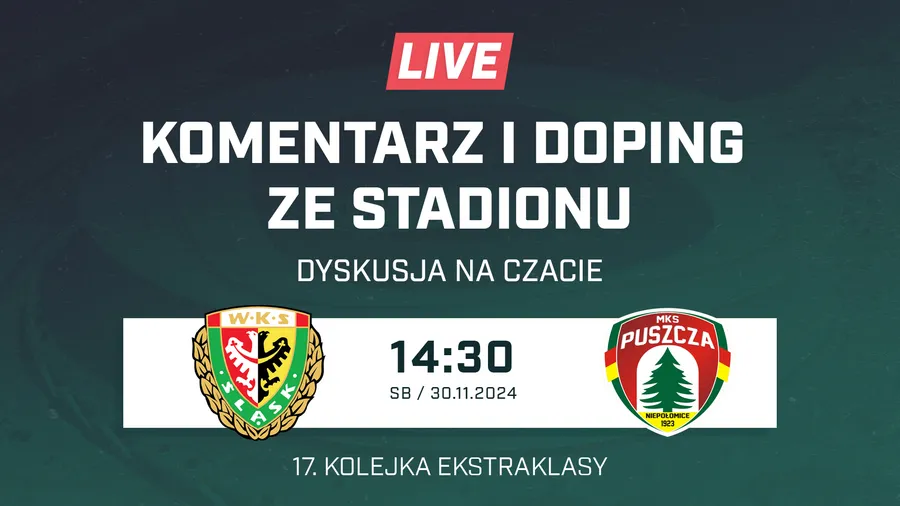 LIVE: Śląsk Wrocław - Puszcza Niepołomice (NA ŻYWO)