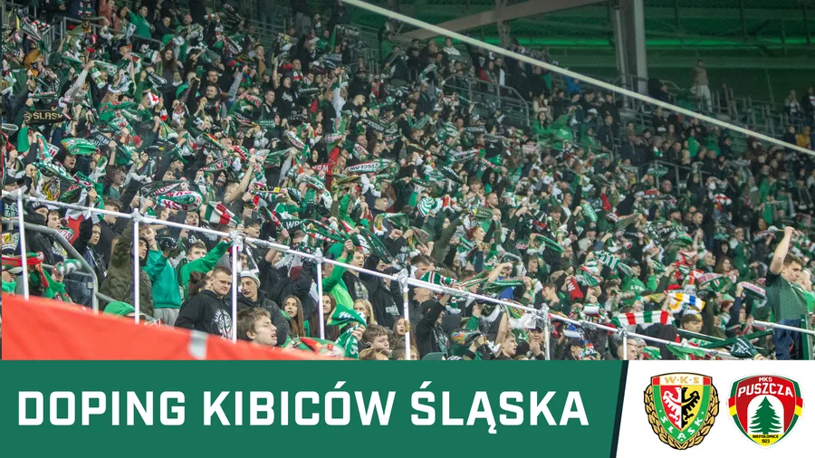 KIBICE: Doping kibiców Śląska w meczu z Puszczą Niepołomice (WIDEO)