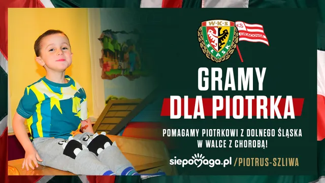 Piłkarze Śląska grają o lidera i... dla Piotrusia!