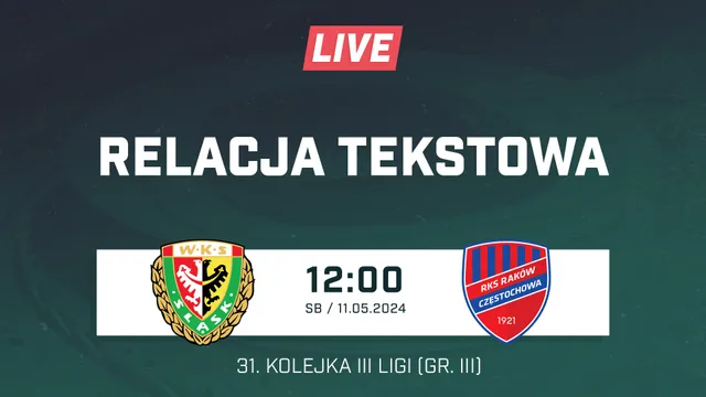 LIVE: Śląsk II Wrocław - Raków II Częstochowa (NA ŻYWO)