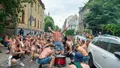 Ryga: Przemarsz kibiców Śląska