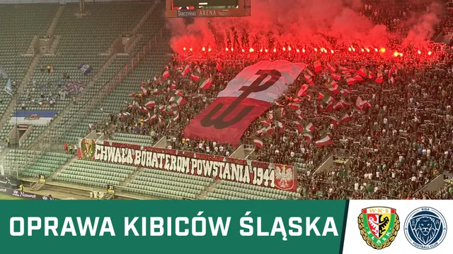 KIBICE: Patriotyczna oprawa kibiców Śląska na meczu z Rygą (WIDEO)