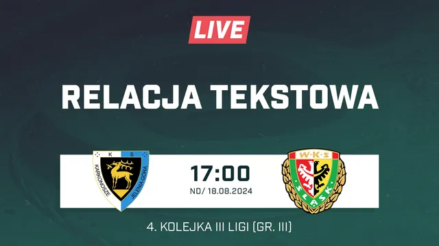 LIVE: Karkonosze Jelenia Góra – Śląsk II Wrocław (NA ŻYWO)