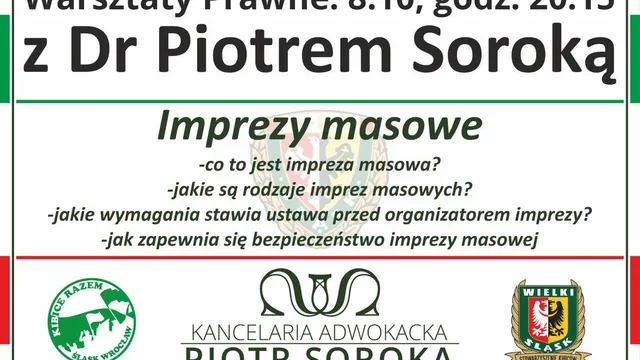 KIBICE: Odbędą się warsztaty prawne dotyczące imprez masowych