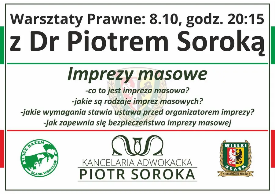 KIBICE: Odbędą się warsztaty prawne dotyczące imprez masowych 