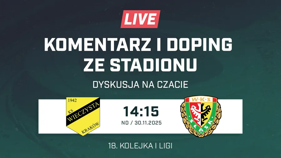 LIVE: Wieczysta Kraków - Śląsk Wrocław (NA ŻYWO)