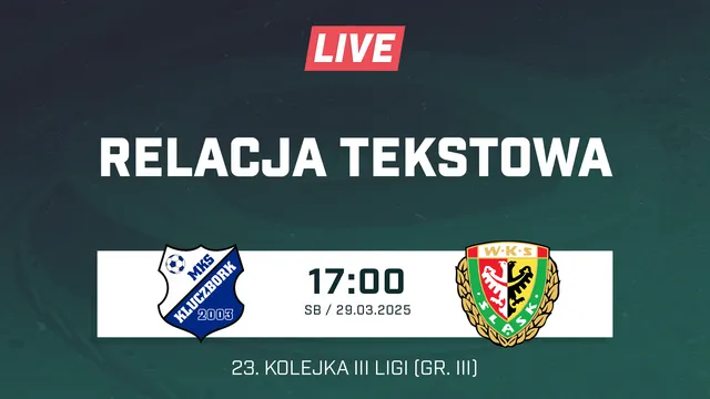 LIVE: MKS Kluczbork - Śląsk II Wrocław (NA ŻYWO)