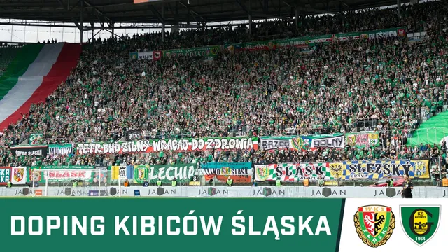KIBICE: Doping kibiców Śląska w meczu z GKS-em
