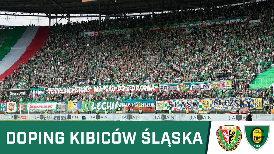 KIBICE: Doping kibiców Śląska w meczu z GKS-em