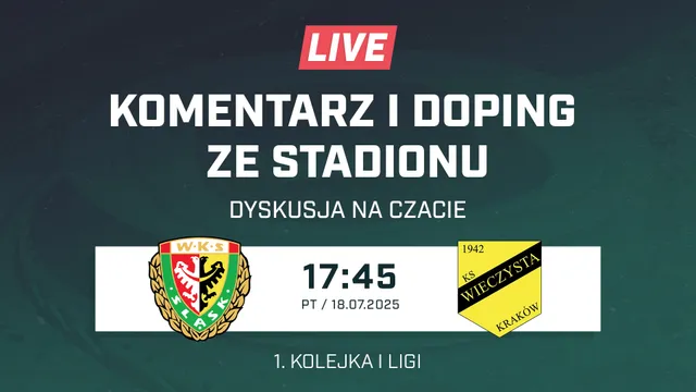 LIVE: Śląsk Wrocław - Wieczysta Kraków (NA ŻYWO)