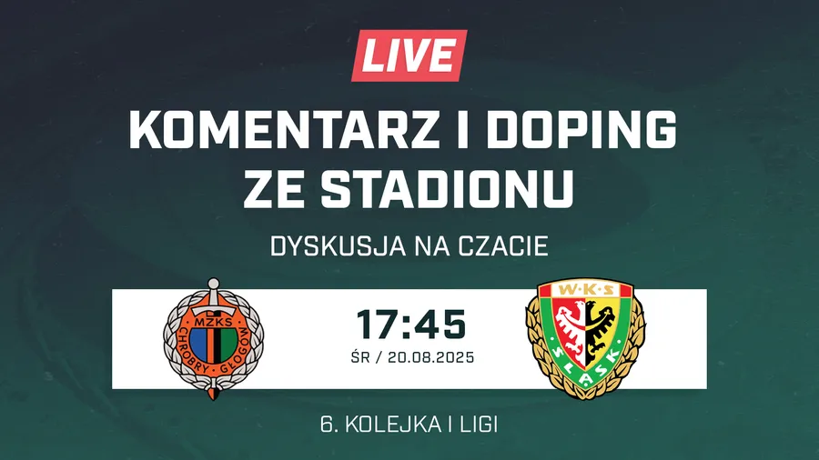 LIVE: Chrobry Głogów - Śląsk Wrocław (NA ŻYWO)