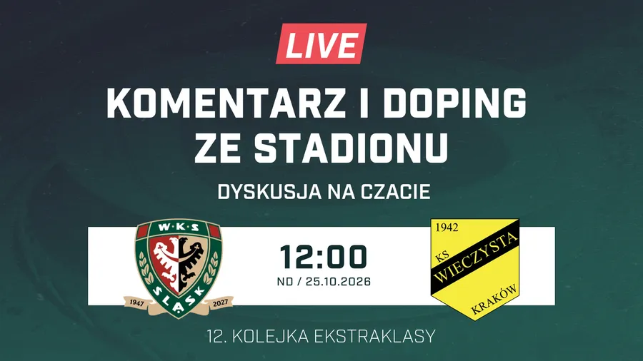 LIVE: Śląsk Wrocław - Wieczysta Kraków (NA ŻYWO)