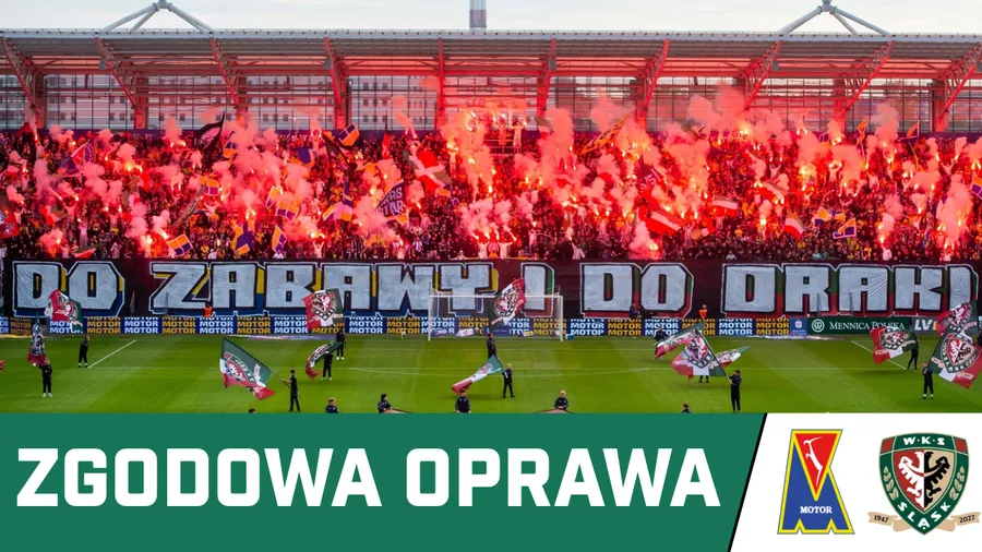 WIDEO: Zgodowa oprawa kibiców Motoru Lublin i Śląska Wrocław