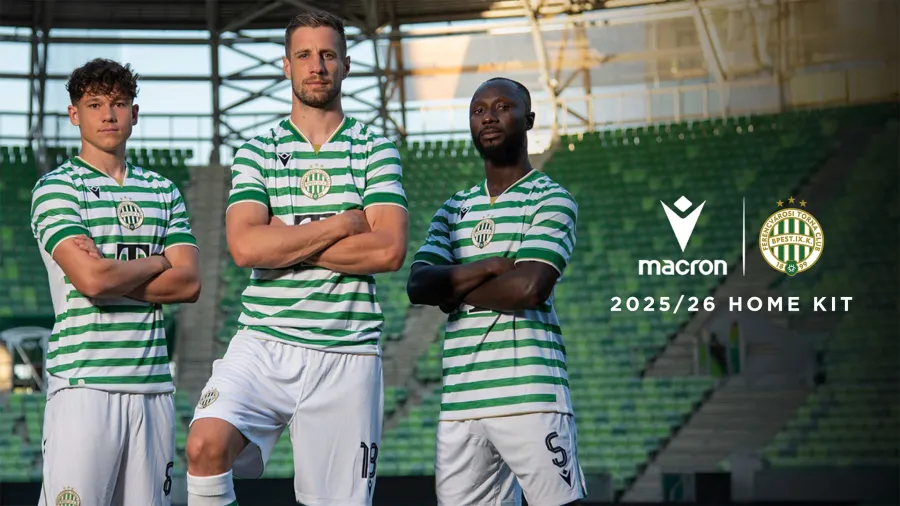 Domowe stroje Ferencvarosi 25/26. Foto: Macron.com