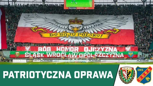 WIDEO: Patriotyczna oprawa Śląska Wrocław w meczu z Odrą Opole