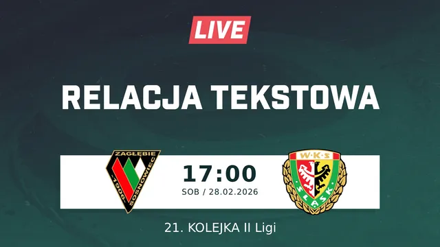 LIVE: Zagłębie Sosnowiec - Śląsk II Wrocław (NA ŻYWO)