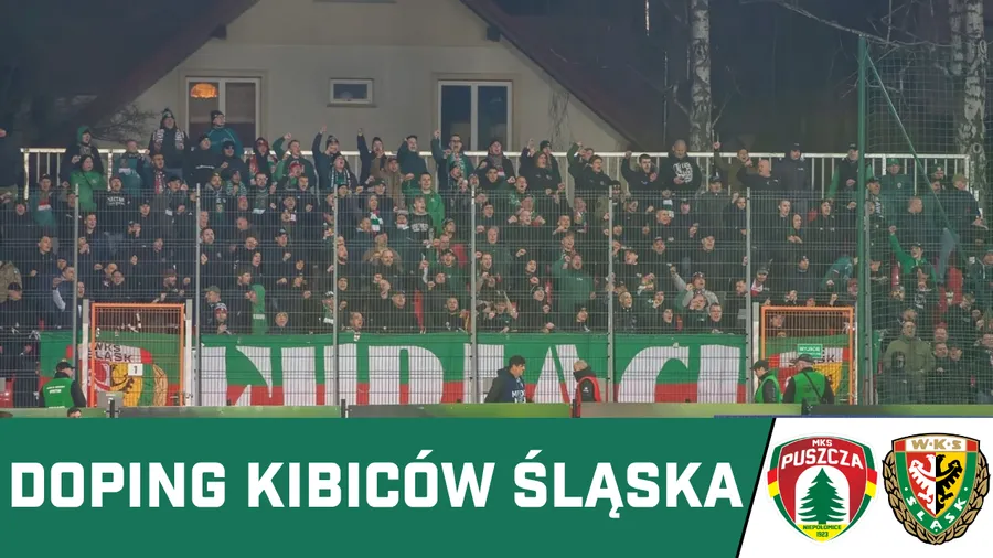 WIDEO: Doping kibiców Śląska w Niepołomicach 
