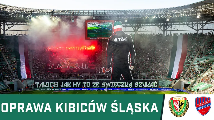 WIDEO: Oprawa kibiców Śląska w meczu z Rakowem Częstochowa