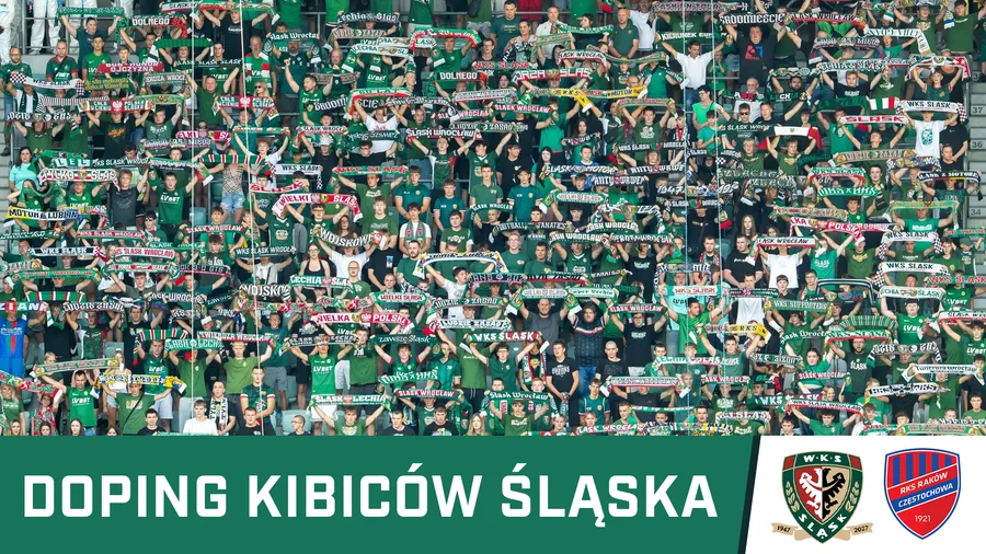 WIDEO: Doping kibiców Śląska w meczu z Rakowem