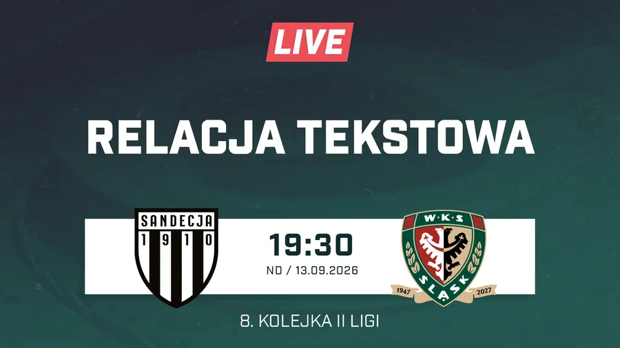 LIVE: Sandecja Nowy Sącz - Śląsk II Wrocław (NA ŻYWO)