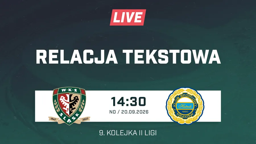 LIVE: Śląsk II Wrocław - Hutnik Kraków (NA ŻYWO)